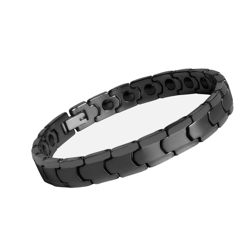 Japonés y coreano transfronterizo en stock joyería al por mayor de acero de tungsteno electrochapado oro rosa magnética impermeable pulsera deportiva para niños y niñas