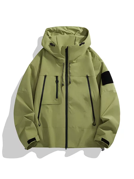 Men's and Women's Jacket Spring and Autumn Fashion Brand Korean-style Hooded Outdoor Waterproof Mountaineering Suit Couple's Jacket Top