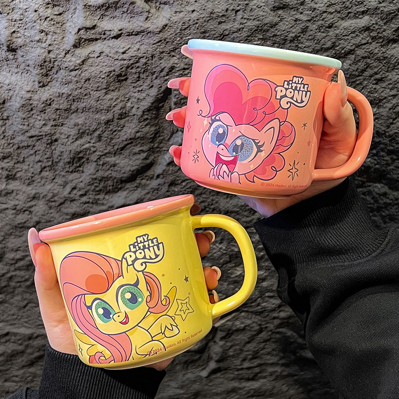 Xiaoma Baoli genuino autorizado recto taza de boca inversa taza de agua para el hogar taza de cerámica regalo de cumpleaños para niñas