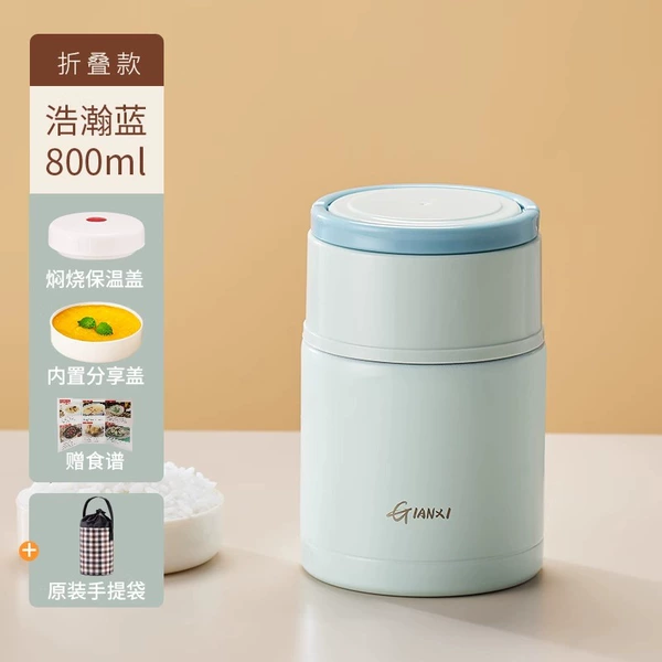 Folding chopsticks, spoon, linen bag, 800 ml