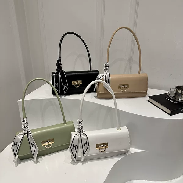 High-end Bow Portable Small Square Bag Women's 2024 New Fashion Shoulder Bag Cross-border Foreign Trade Underarm Bag