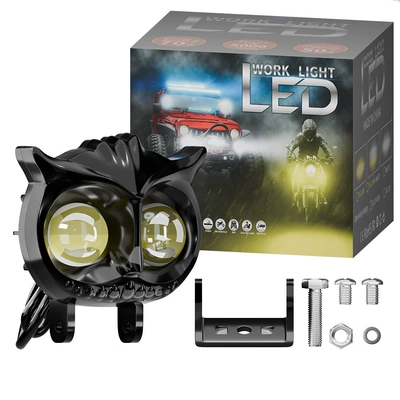 New wide-voltage motorcycle headlight, dual-color high and low beam LED spotlight for motorbikes and electric vehicles