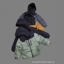 跨境童装DKN*Y男中小大童连帽棉衣外套欧美原单棉袄棉服加厚保暖