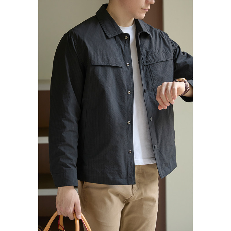 Lightweight and thin | Men's business casual jacket for spring and autumn, wrinkle-resistant textured lapel jacket for commuting