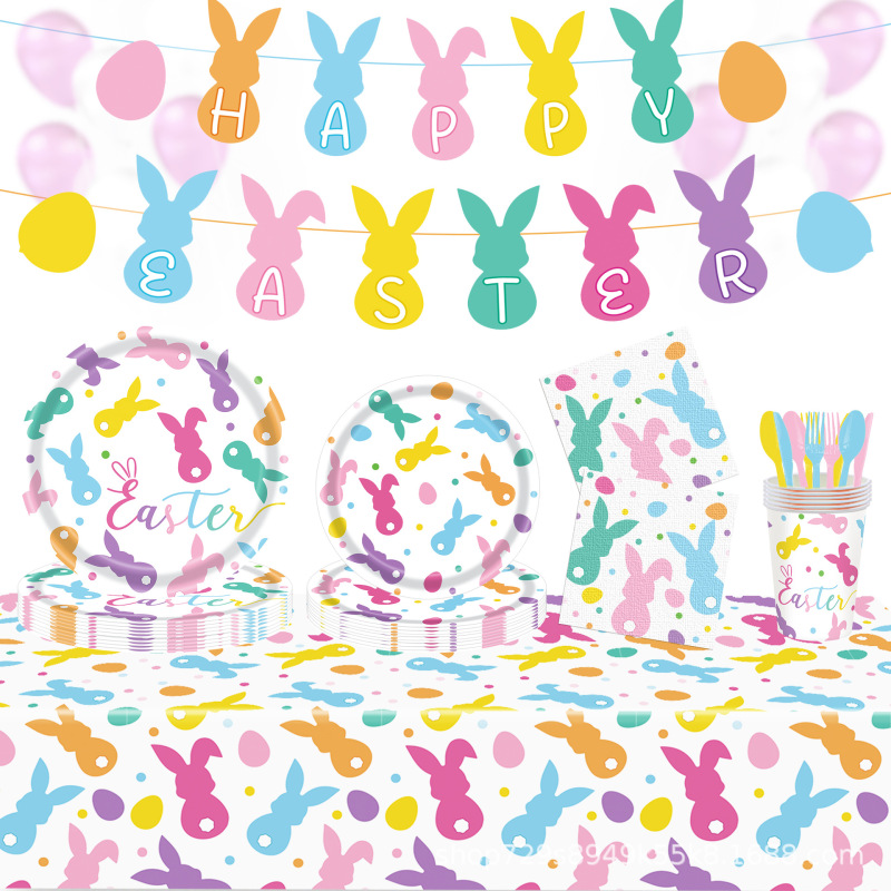 New Easter Themed Rabbit Eggs Multi-Color Bright Pattern Family Party Party Scandinavian Style Disposable Knife New Easter Themed Rabbit Eggs Multi-Color Bright Pattern Family Party Party Scandinavian Style Disposable Knife