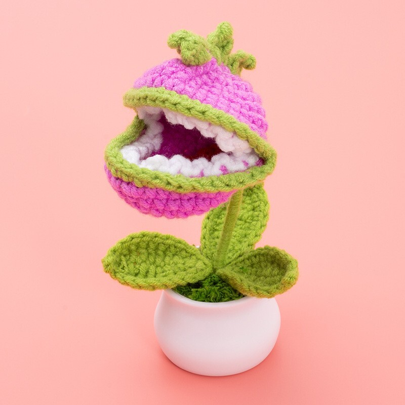 完成したウールひまわり鉢植えスズラン造花チューリップデスクトップ装飾品バレンタインデー教師クラスメートギフト|undefined