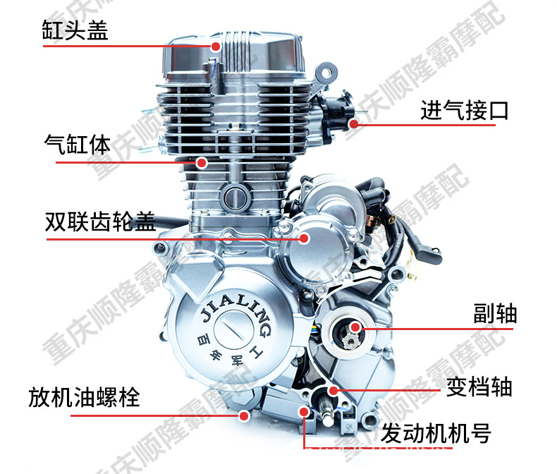 Jialing Three-Wheel Motorcycle Engine 150 175 200 Air-Cooled Engine Brand New Original Genuine Engine