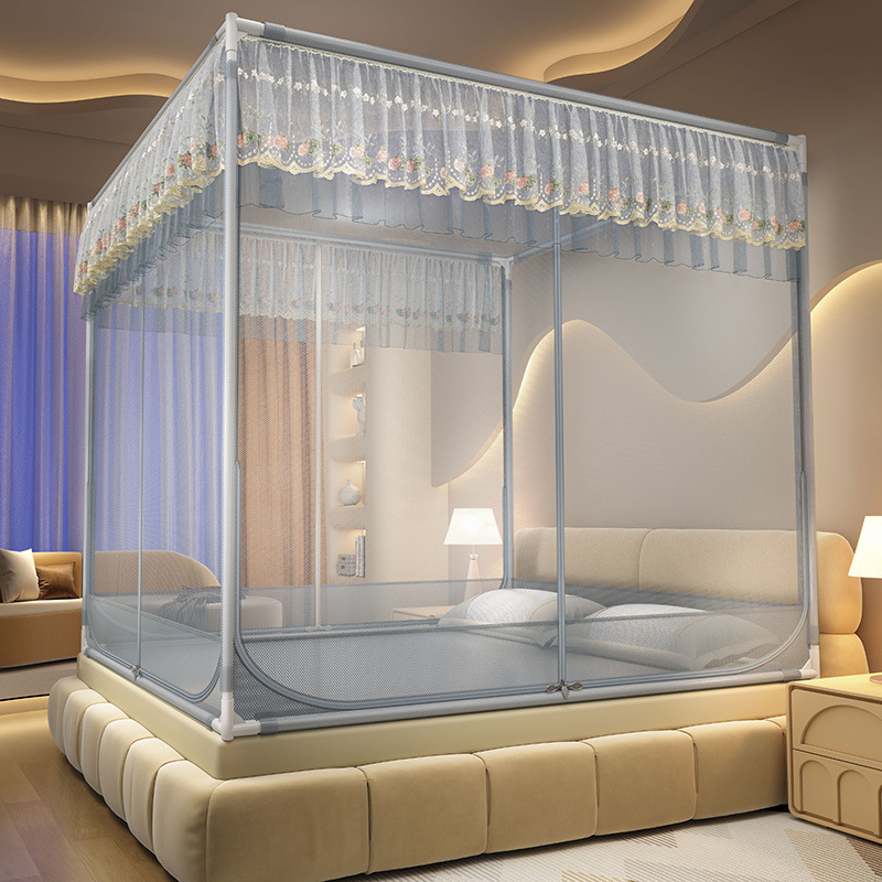 Encrypted anti-fall mosquito net for home bedroom 2025 new installation-free yurt back to the bottom of the baby to prevent falling bed net