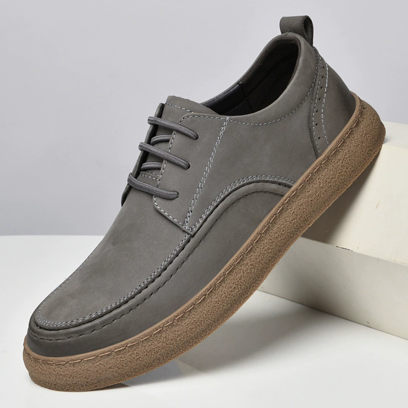 3665 Мужская обувь, повседневная кожаная обувь, Уличная Повседневная обувь, Весенняя универсальная рабочая одежда из натуральной кожи с низким верхним слоем, модная Однослойная обувь