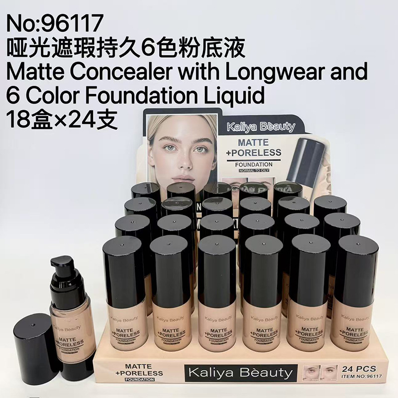 Base Líquida Correctora e Hidratante de 6 Colores, Mate