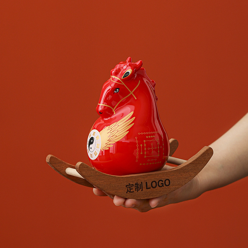 陶瓷龙马精神马摆件新中式客厅装饰品家居玄关办公室装饰招财礼品