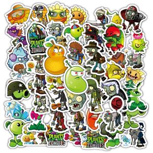 60 plants vs zombies stickers cartoon cute peripheral DIY decoration students desktop textbooks stationery stickers
