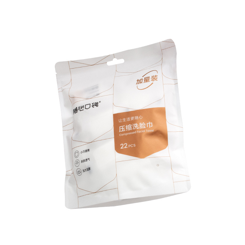 Xpress pocket compressed face towel 24*30cm EF pattern 22 pieces/pack