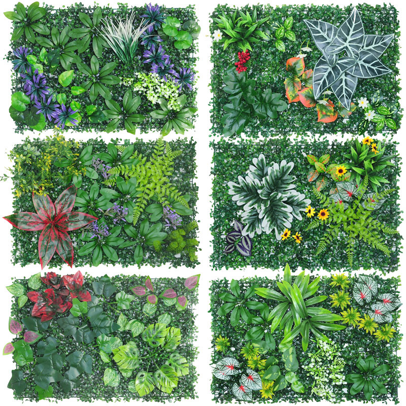 Planta verde pared de fondo pared de plástico cabeza de puerta planta de simulación césped pared hierba tienda reclutamiento imagen pared de la planta de simulación