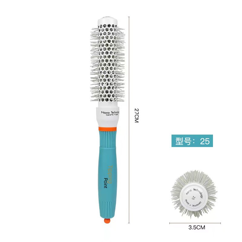 Peine de rodillo de tubo de aluminio de aire de cerámica conductora térmica transfronteriza para mujer, peine curvador cilíndrico, curvador de iones negativos, hebilla interior, peine de estilo de soplado