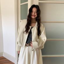 MOXI 十三行女装2025秋季新款皮衣外套女高级感短款外套夹克