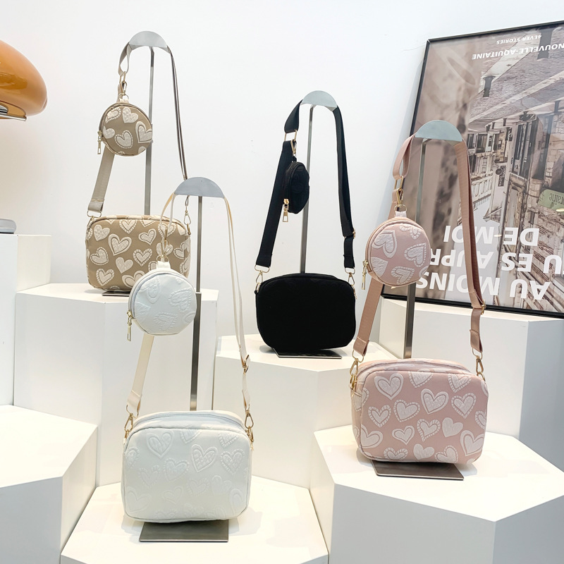 Bolsas de lona suaves de moda de corazón de melocotón bolsas de mujer de verano 2024 nuevas bolsas de madre de viento de gran capacidad bolsas pequeñas