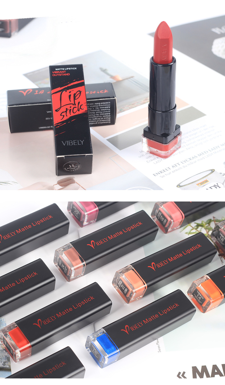 VIBELY Cross-border exclusive export non-stick lipstick cups, matte 29 nude color, earthen color, European and American lipsticks for export undefined