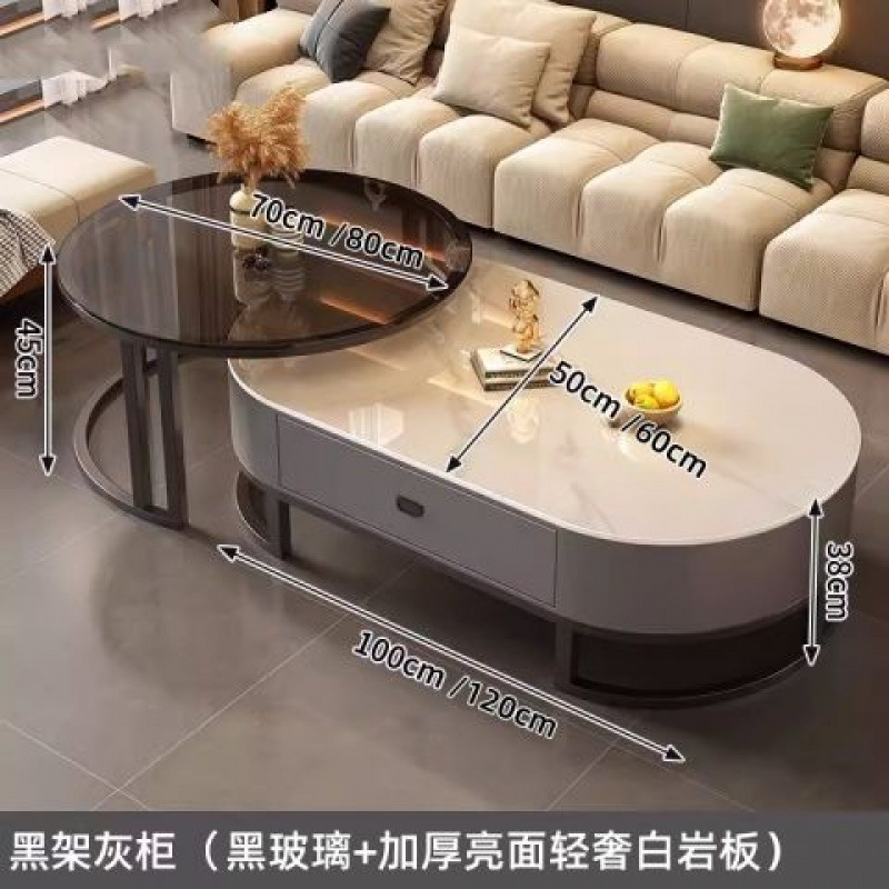 +업그레이드 [블랙 프레임 그레이 캐비닛] 스노우 마운틴 화이트 슬레이트 + 블랙 유리++