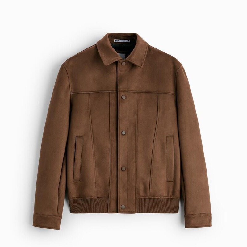 TAOP & ZA Early Autumn New Men's Loose Suede Jacket Long Sleeve Jacket 3548650 3548/650