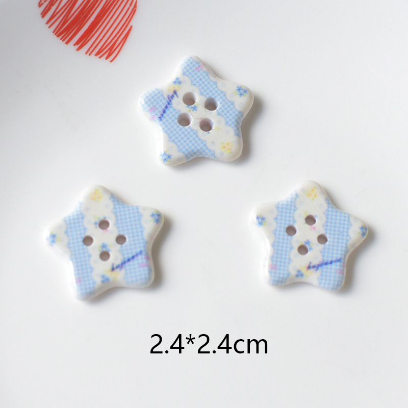 新款可爱五角星纽扣发饰手机壳挂件diy饰品配件材料批发pj1807|undefined