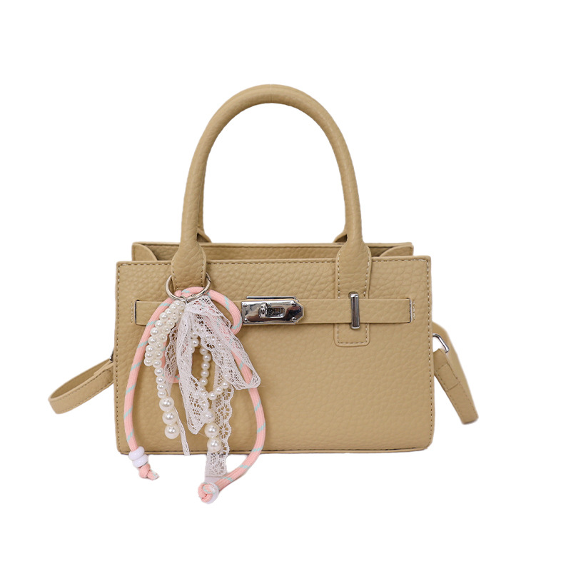 Sentido cotidiano lichi estampado Kelly bolso para mujeres 2026 nuevo estilo de moda bolso de mano versátil bolso cuadrado simple bolso de hombro