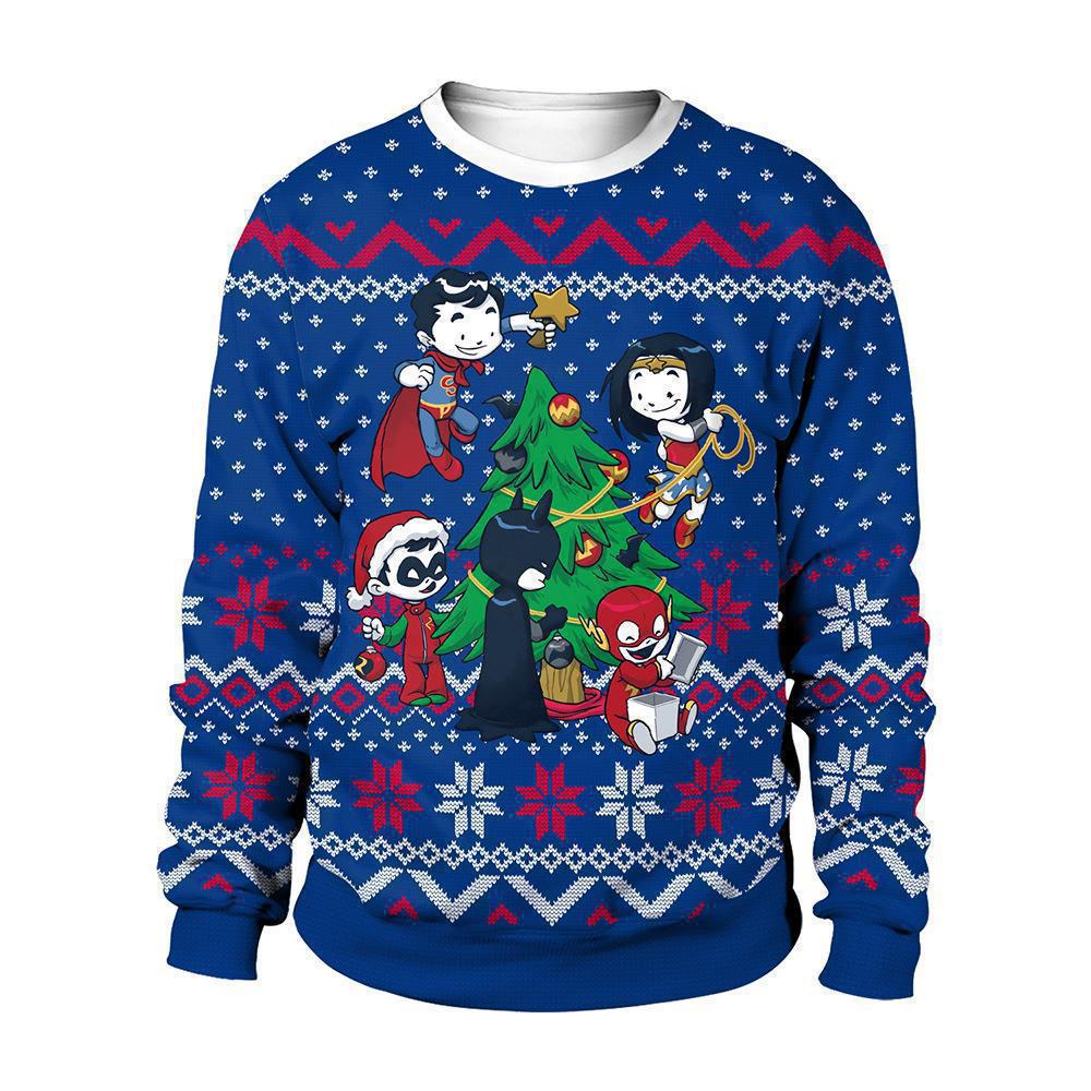 Men's Clothing Christmas new animal 3D printing pullover round neck couple sweatshirt_voghion.com