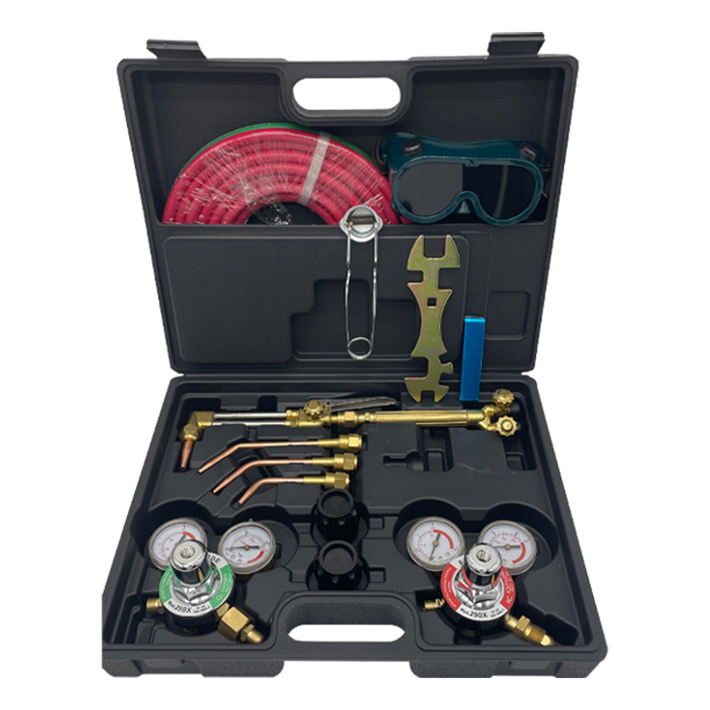 Caja de juego de antorcha de corte especial transfronterizo combinación de herramientas de pistola de corte de igual presión versión sudamericana medidor de acetileno medidor de oxígeno juego de soldadura y corte