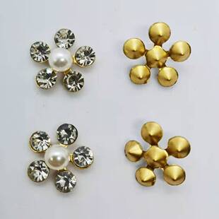 Five-petal Flower Pearl Diamond DIY Jewelry Accessories Children's Crown Handmade High-end Headwear Baroque Ethnic Style