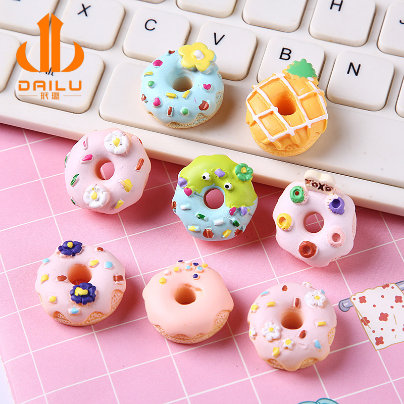 diy resin matte pineapple flower donut cream glue phone case accessories storage box mouthwash Cup material