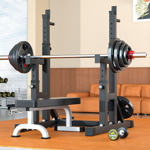 Barbell Squat Rack Multi-functional Sleeping Push Rack Household Fitness Equipment suit Integrated Barbell Rack Adjustable Lifting Bed
