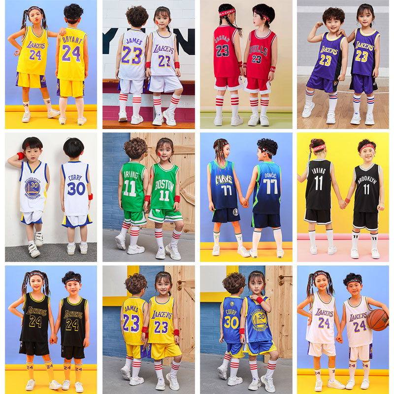 Children's Sports suit Boys and Girls Summer Jersey Team Clothes Kindergarten Baby Performance Clothing Basketball Clothing Vest