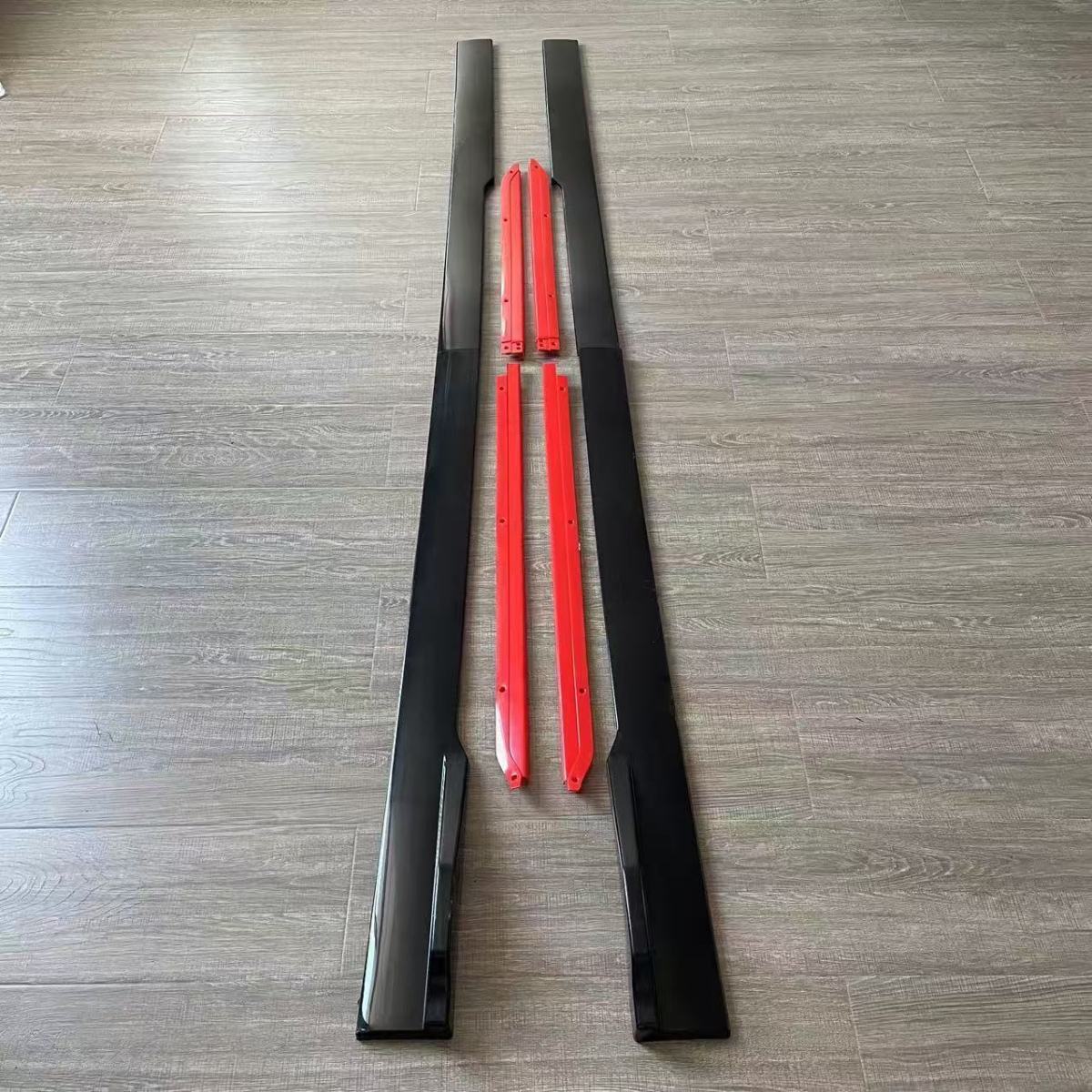 Car modification universal two-segment split 2 m side skirt 2.2 m carbon fiber red side surround side shovel car decoration