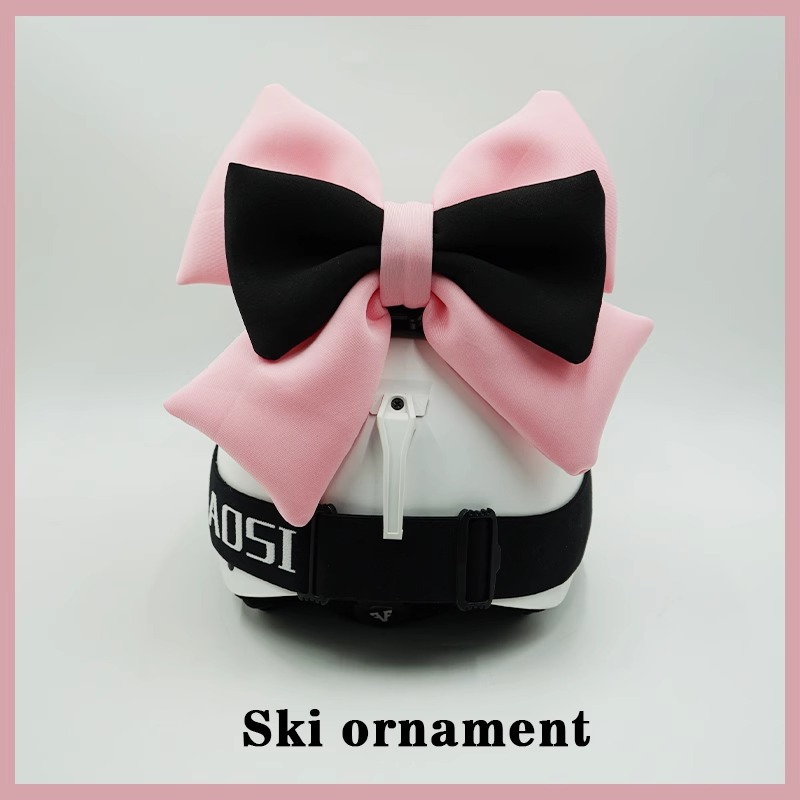 Ski Helmet, Snowboard Accessories, Motorcycle Riding Gear, 3D Cute Pink Black Bow