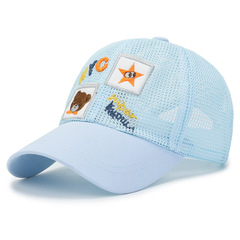 New Children's Cartoon Baseball Cap Summer Mesh Breathable Cute Sun Hat Embroidered with NYC Sunshade Hat Wholesale