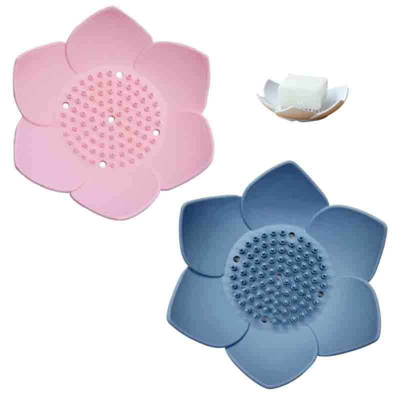 Amazon's New Lotus Silicone Soap Dish Drain Soap Holder Food Grade Simple No Water Accumulation Soap Dish Wholesale