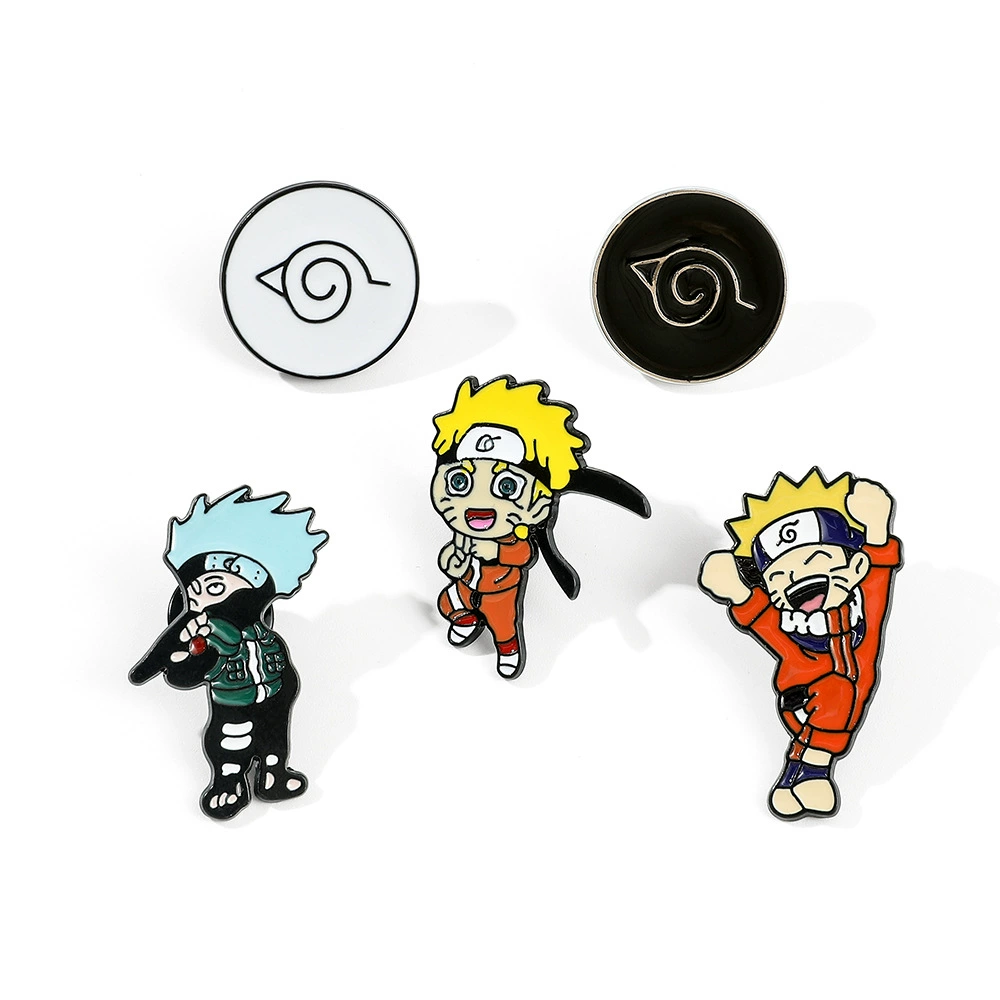 Naruto, японская металлическая брошь-мультфильм, значок, милый аксессуар