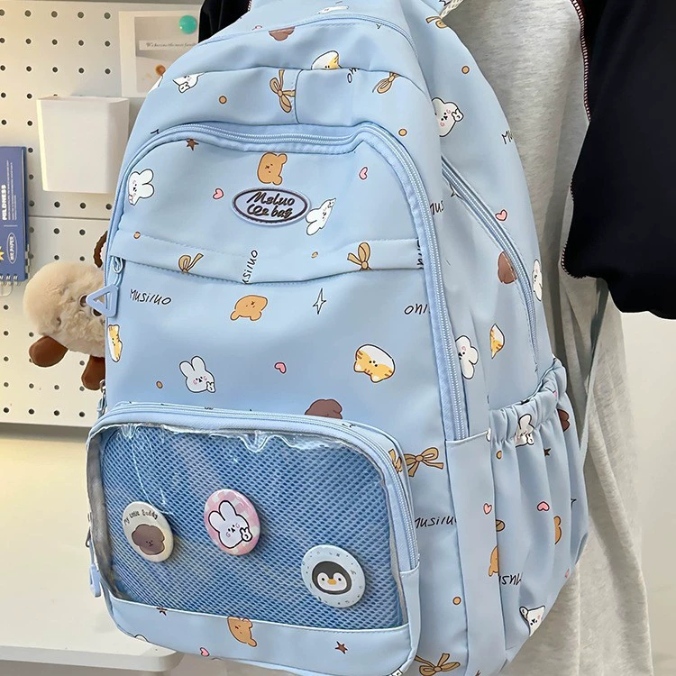 Cute cartoon backpack, capacious card holder, school bag, for secondary school
