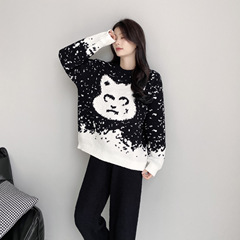 半边绒家居服毛衣宽松慵懒女冬季加厚保暖珊瑚绒睡衣女高级感