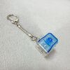 Single button transparent shell-blue transparent cap+snake bone chain