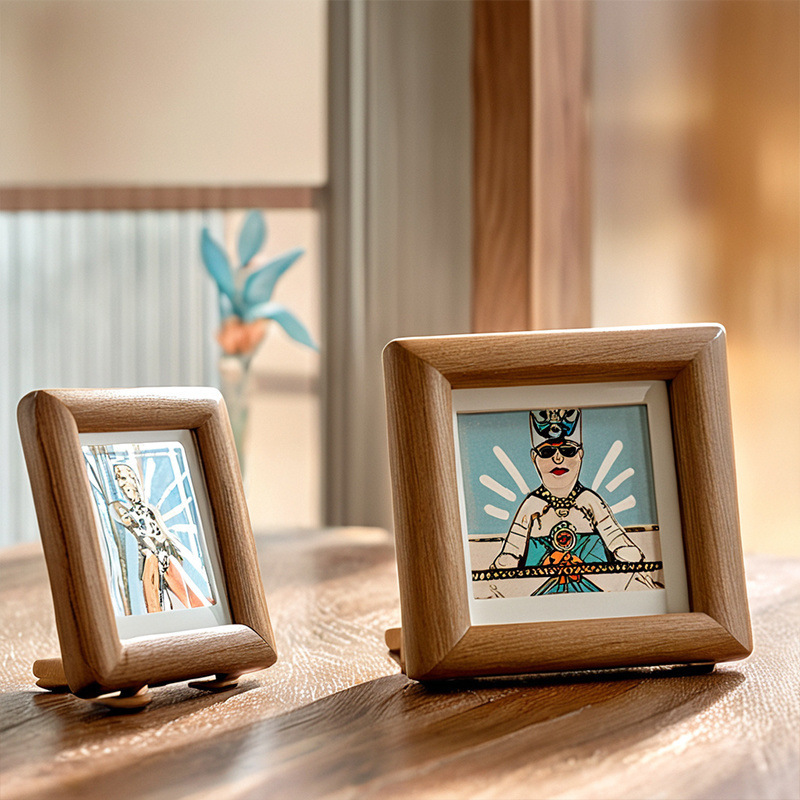High-Looking Antique Creative Mini Rounded Corner Photo Frame Solid Wood Mortise and Tenon Black Walnut Personalized Table DIY Picture Frame