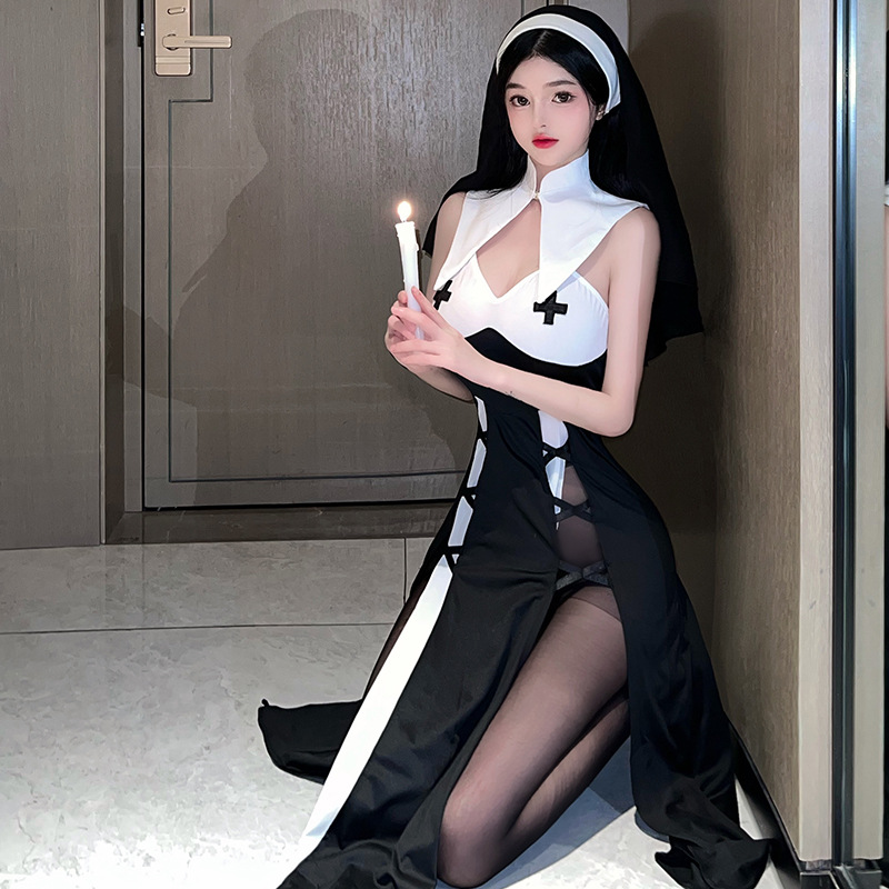 Lin Linting's Fun Lingerie Seduction Nun Cute Uniform Set COS Hot Pure Desire Pajama Set 2717