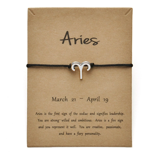 Aries black silver bracelet