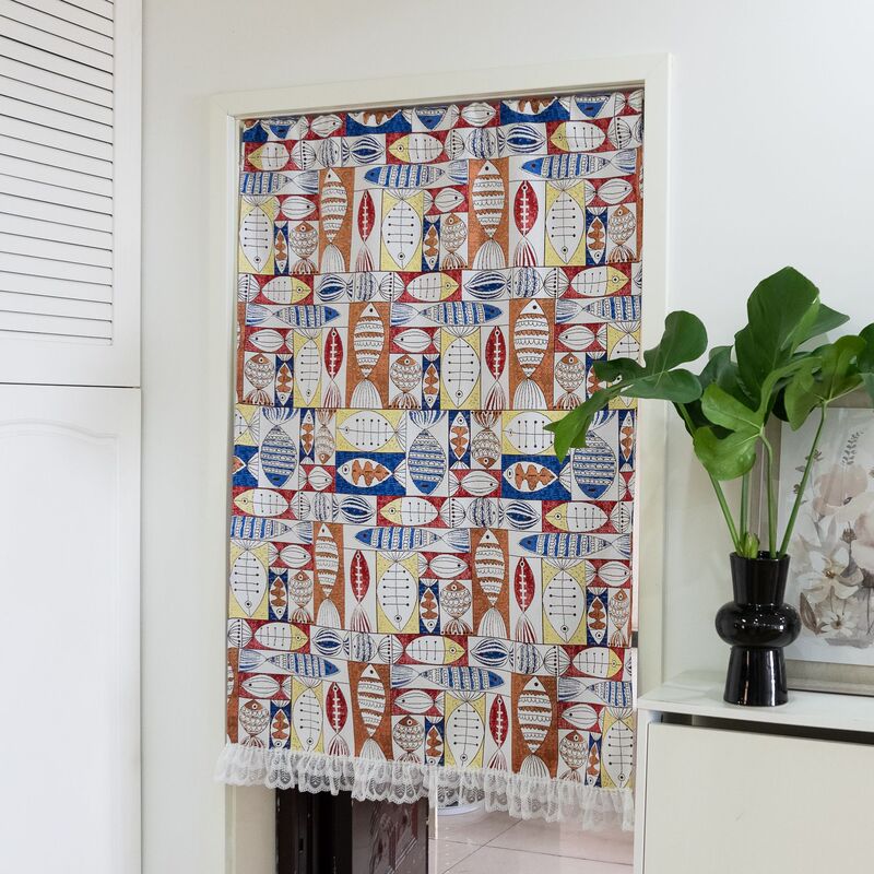 South Korea Cute Thickened Cotton and Linen Color Door Curtain Partition Curtain Simple Fashion Personality Shading Curtain Lace South Korea Cute Thickened Cotton and Linen Color Door Curtain Partition Curtain Simple Fashion Personality Shading Curtain Lace