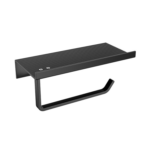 Hole-free space aluminum bathroom paper towel holder storage tray wall-mounted bathroom roll paper holder toilet paper holder multi-function