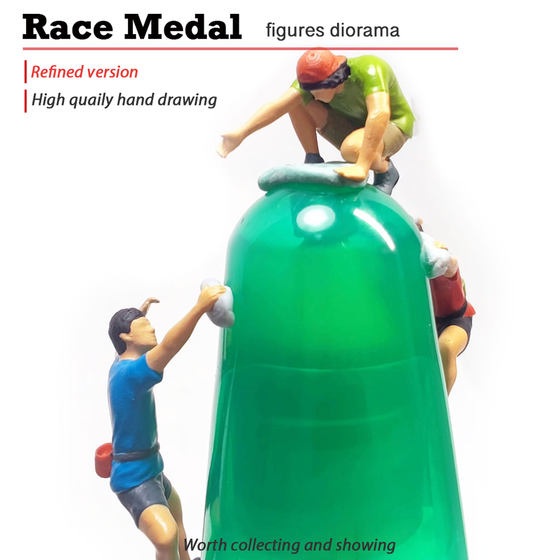 Miniature simulation character boutique model sand table scene 1/64 villager 87HO rock climbing hiking outing