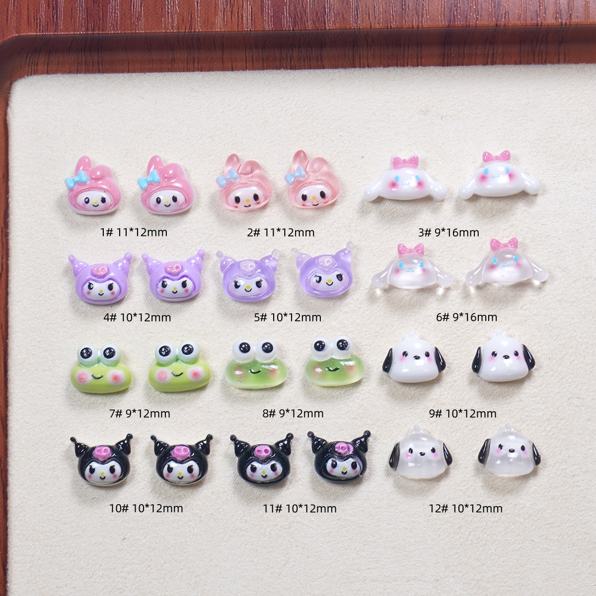 Internet Celebrity Sanrio Melody Cartoon Nail Art Accessories Cute Stereo Resin Kuromi Cinnamon Dog Nail Accessories