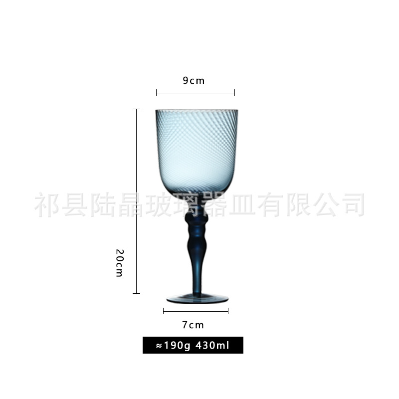 Retro hogar francés color primario vidrio copa de vino columna francesa copa de vino tinto soplado artificial clásico simple copa de vino tinto