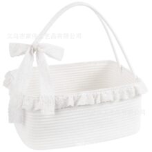 跨境热卖棉绳收纳筐礼物篮宝宝用品零食玩具收纳筐节日礼品收纳篮