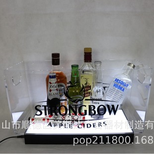 Customized Led Illuminated Ice Bucket Vodka Beer Ice Bucket Acrylic Display Ice Bucket Bar Illuminated Display Stand